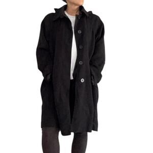Brem Rainwear Black Hooded Trench Coat